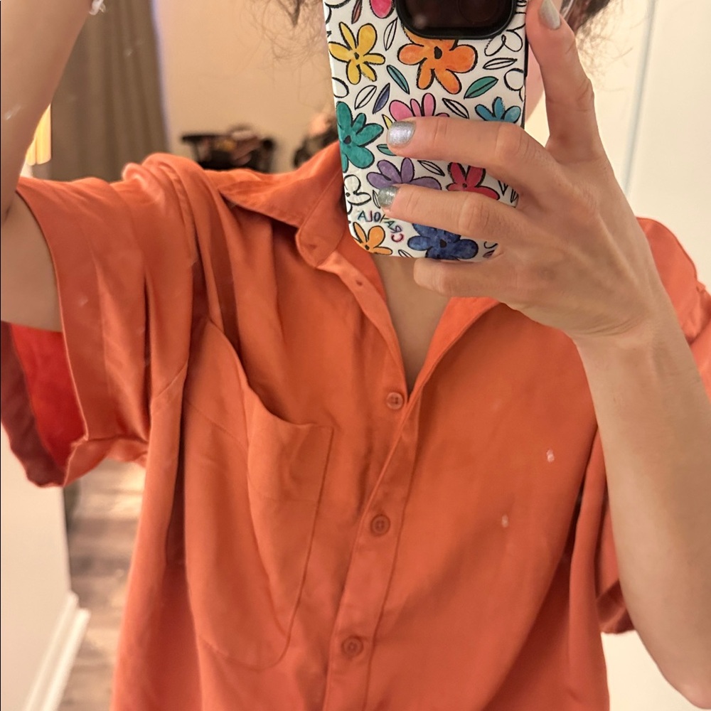 a new day Vibrant Orange Blouse